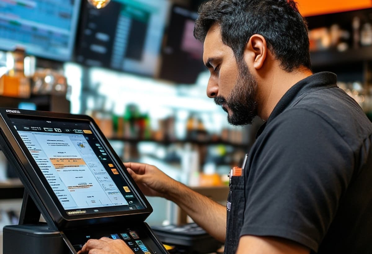 HisabKarLay POS system interface showing point of sale features, inventory management, and sales tracking dashboard for businesses in Lahore, Pakistan